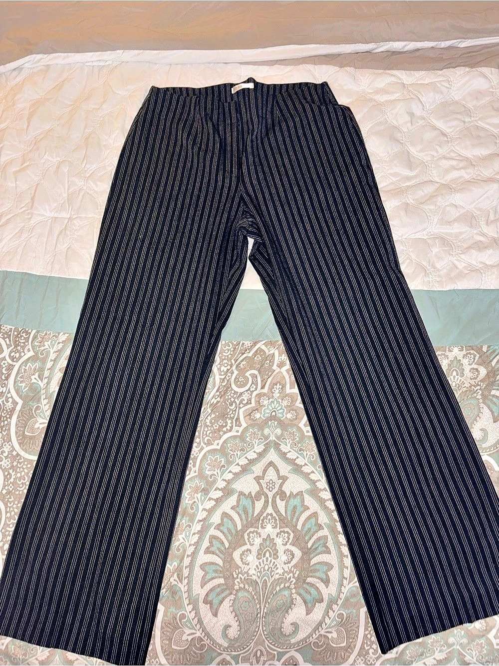 Striped Wide Leg Pants in Black & White